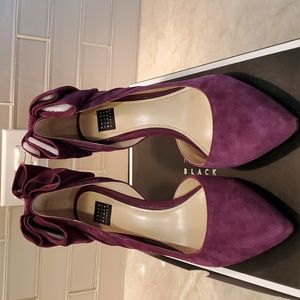White House Black Market Callie Suede Bow Pump